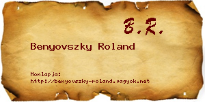 Benyovszky Roland névjegykártya