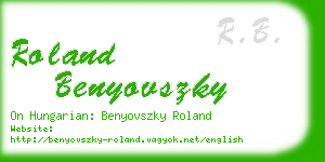 roland benyovszky business card